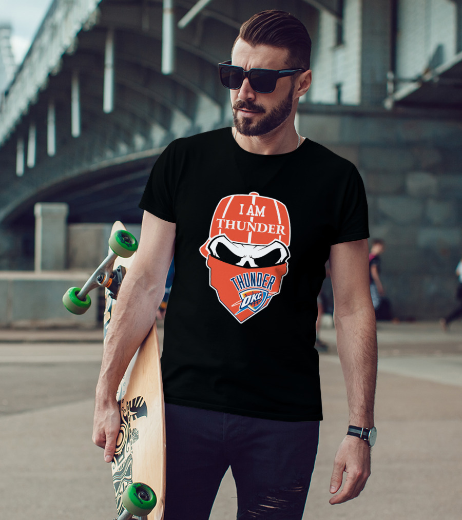 I Am Thunder Okc Thunder Skull T-Shirt