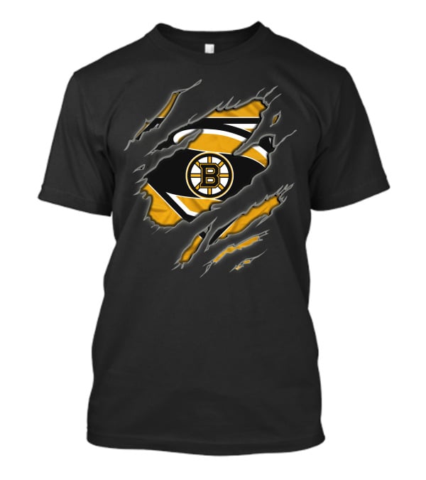 Boston Bruins Logo Torn Superman T-Shirt