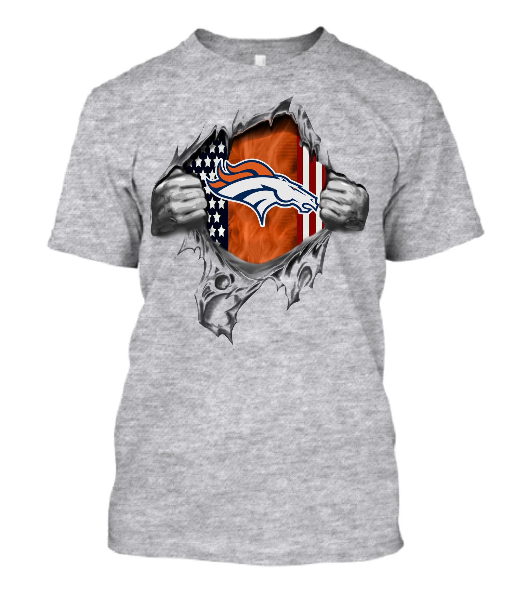 Denver Broncos American Flag Peel T-Shirt