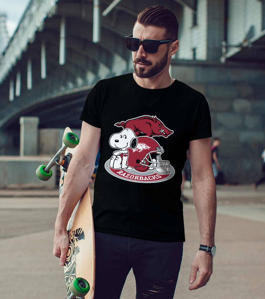 Arkansas Razorbacks Snoopy Football Helmet Razorbacks T-Shirt