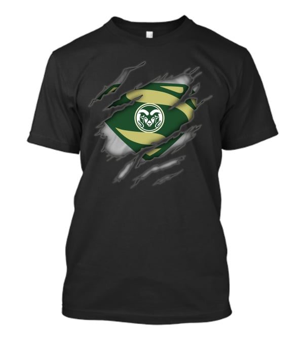 Colorado State Rams Logo Rip Style Superman T-Shirt