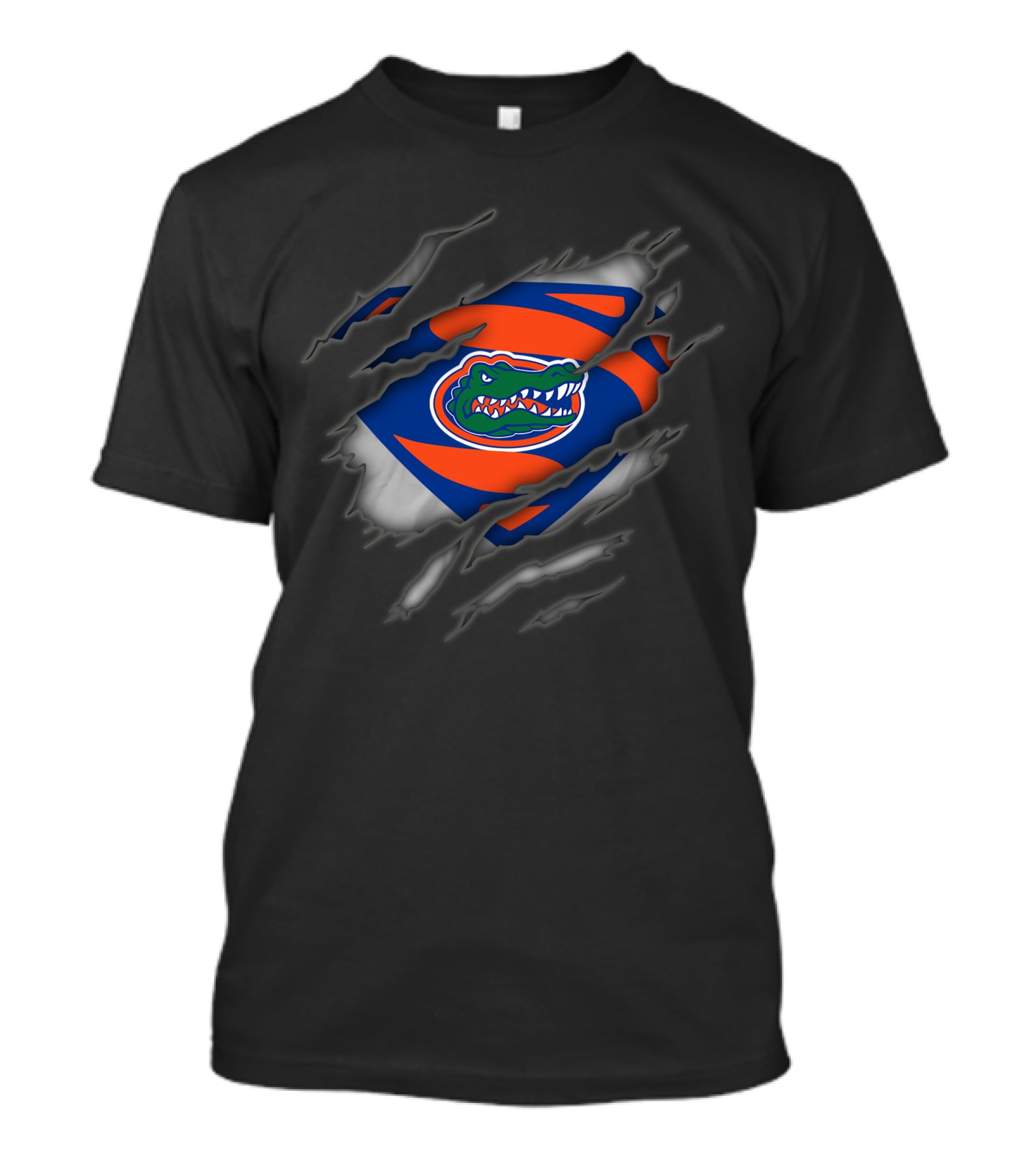 Florida Gators Torn Superman Logo Fan T-Shirt