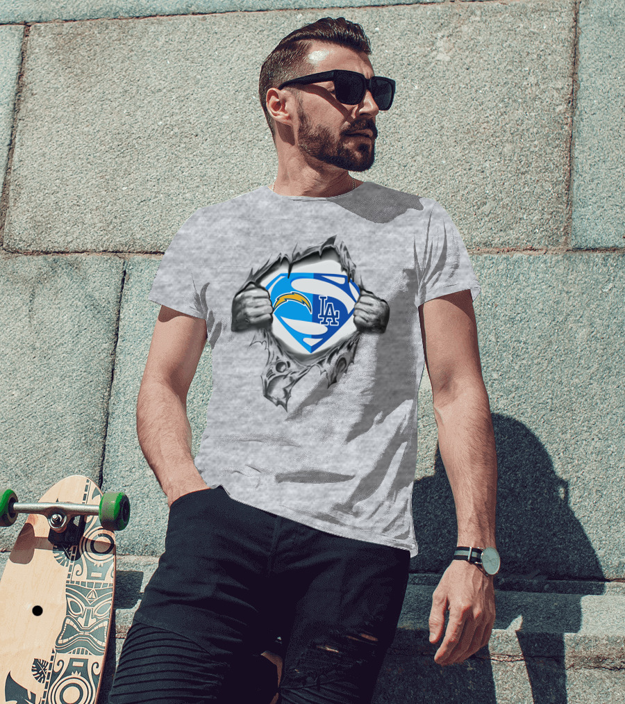 Los Angeles Chargers Dodgers Superman T-Shirt