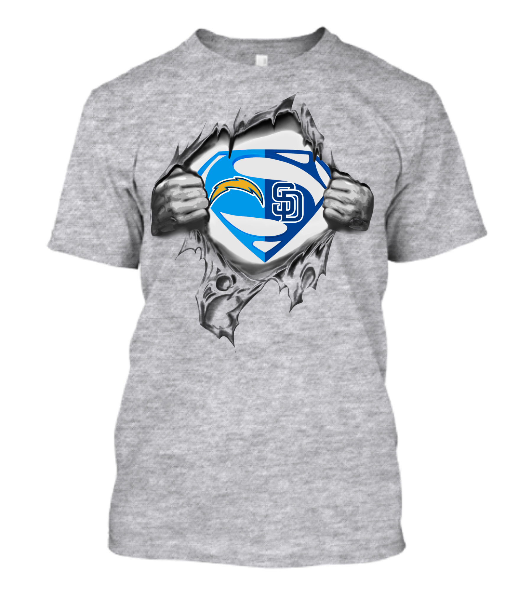 Chargers San Diego Padres Superman Logo Fusion T-Shirt