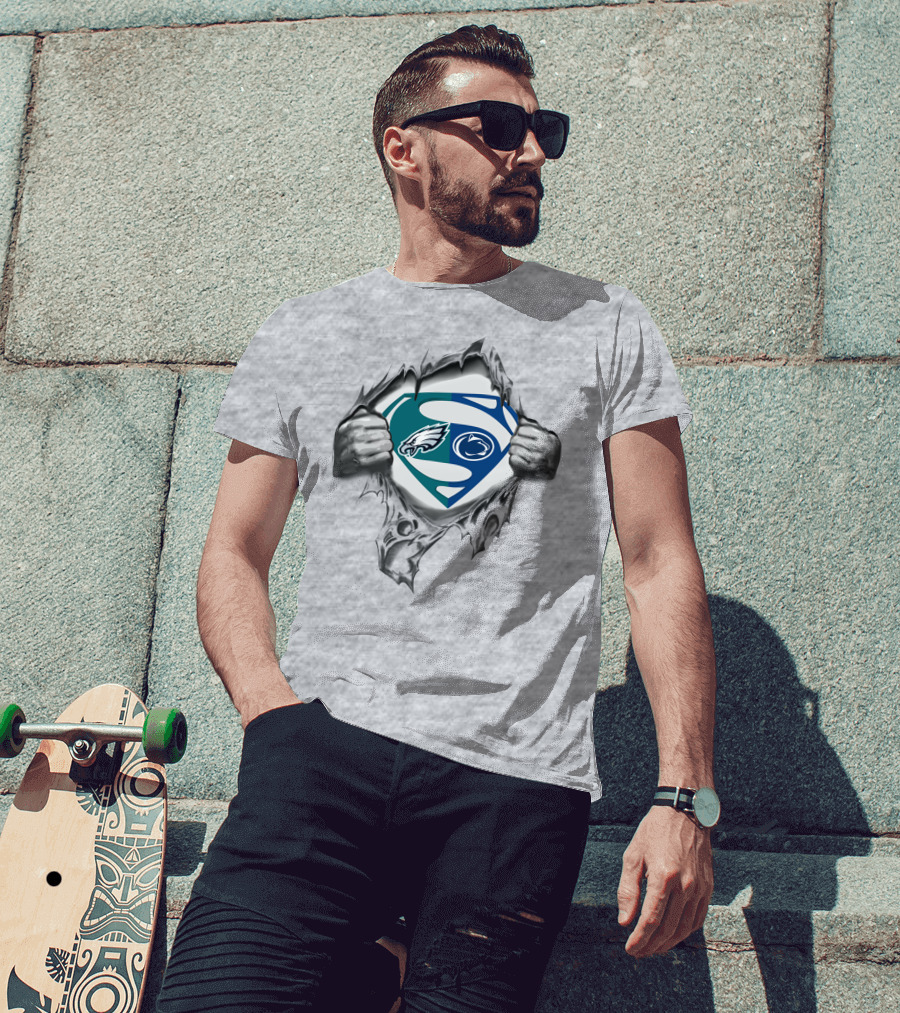 Eagles Penn State Nittany Lions Superman Logo Mashup T-Shirt