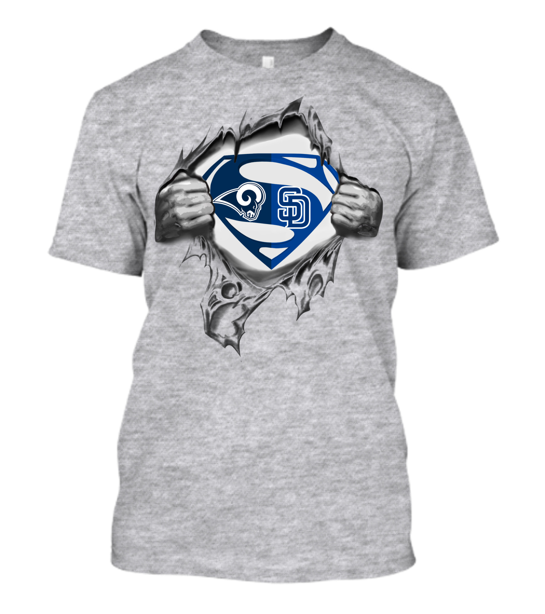 Rams San Diego Padres Superman Logo Mashup T-Shirt