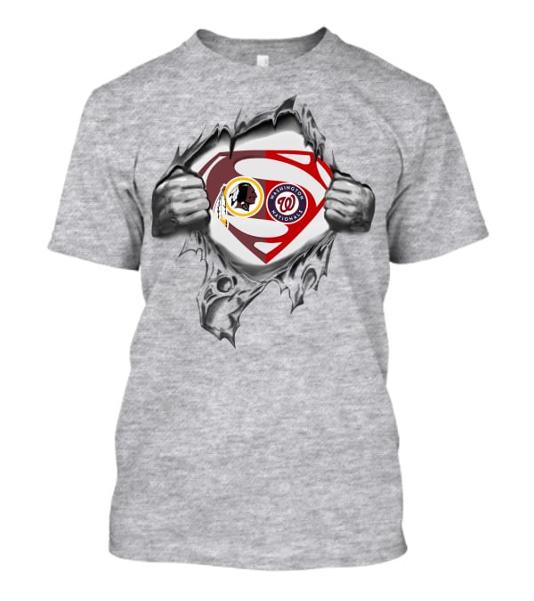 Washington Redskins Nationals Superman Logo Fusion T-Shirt