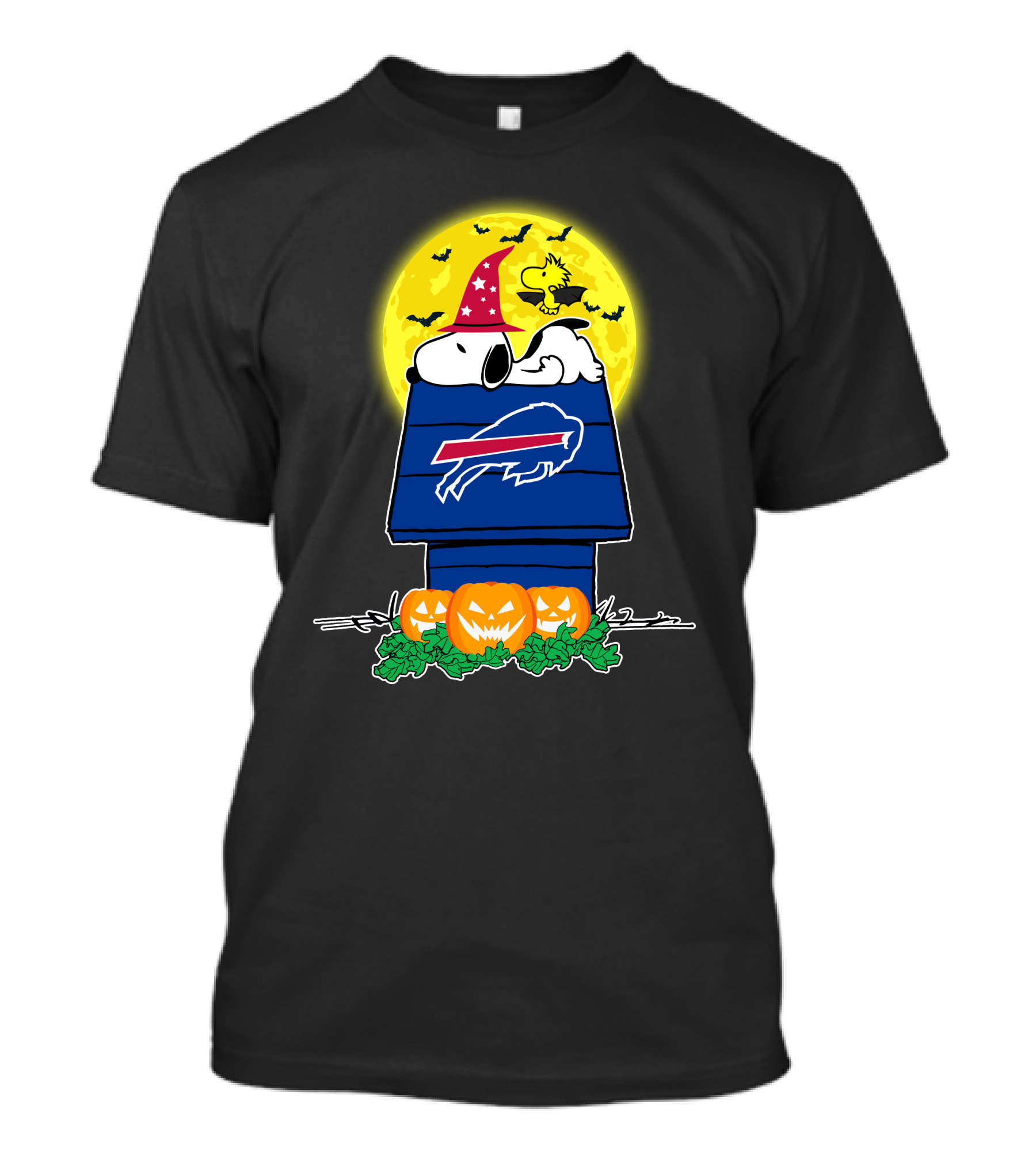Buffalo Bills Snoopy Halloween Pumpkin Moon Scene Peanuts Celebration T-Shirt