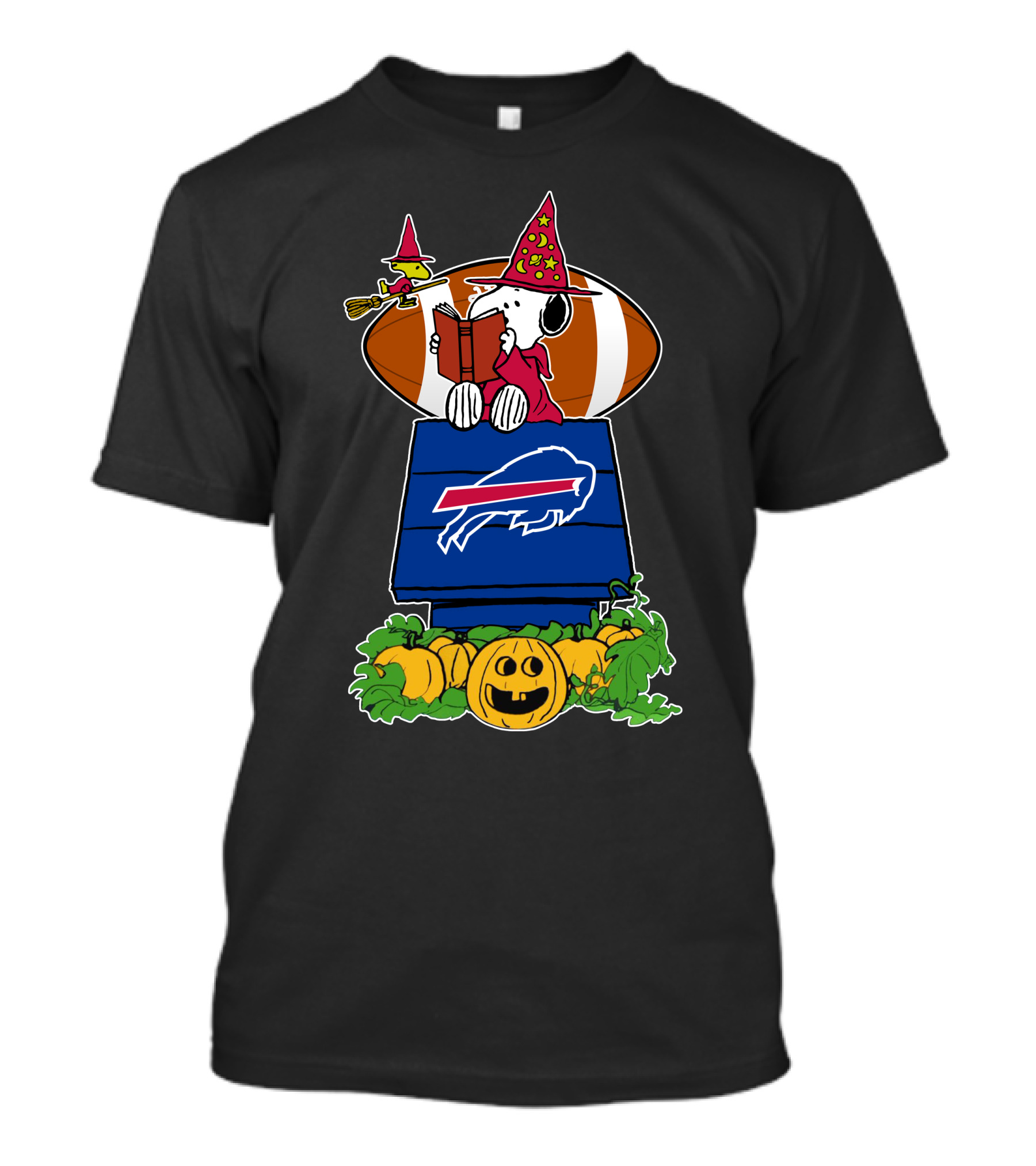 Buffalo Bills Snoopy Halloween Witch Football Scene T-Shirt