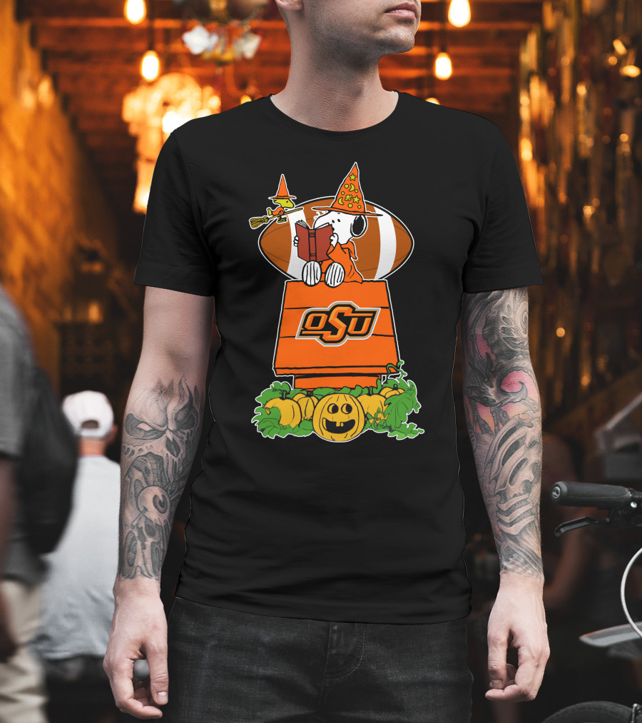 Oklahoma State Cowboys Snoopy Halloween Osu Football Pumpkin T-Shirt