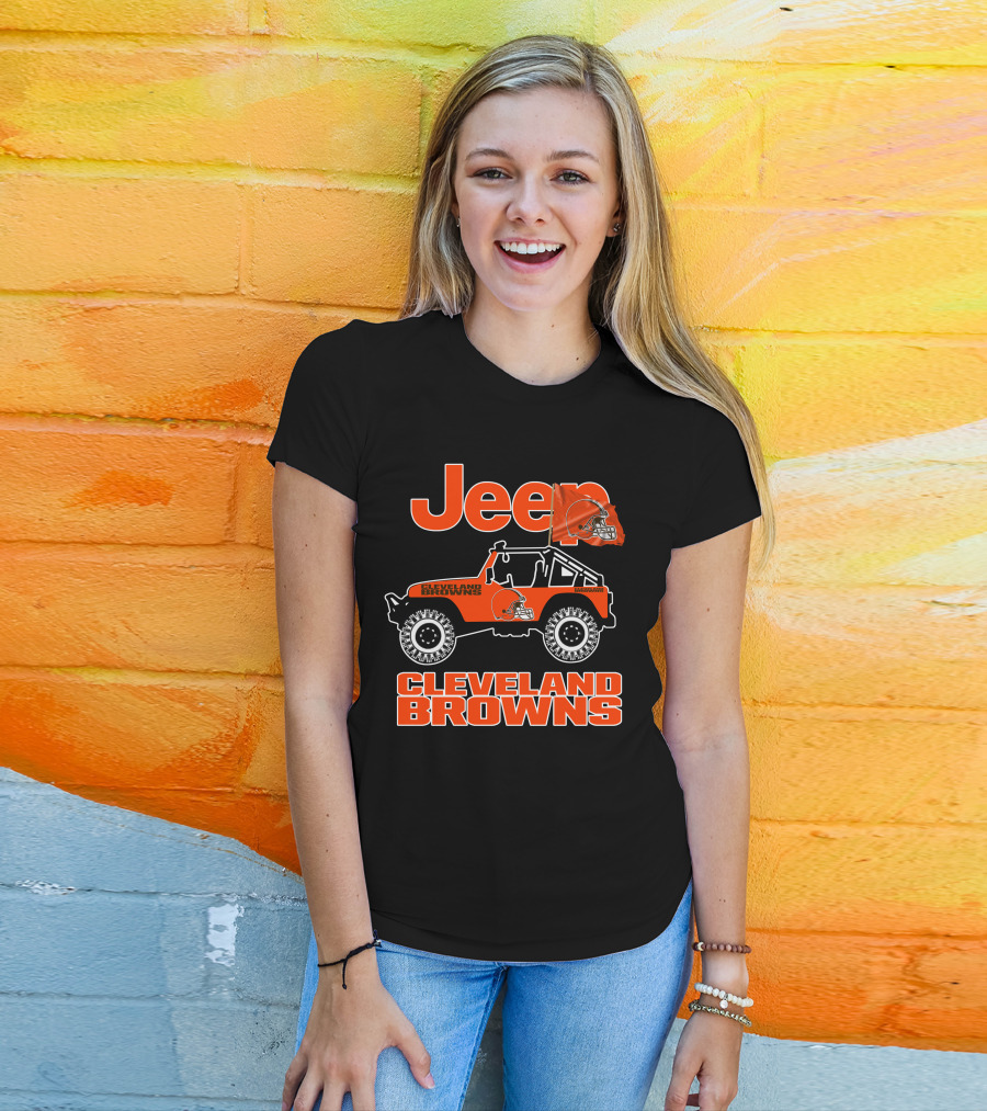 Jeep Cleveland Browns Off-Road Adventure Fan Enthusiast T-Shirt