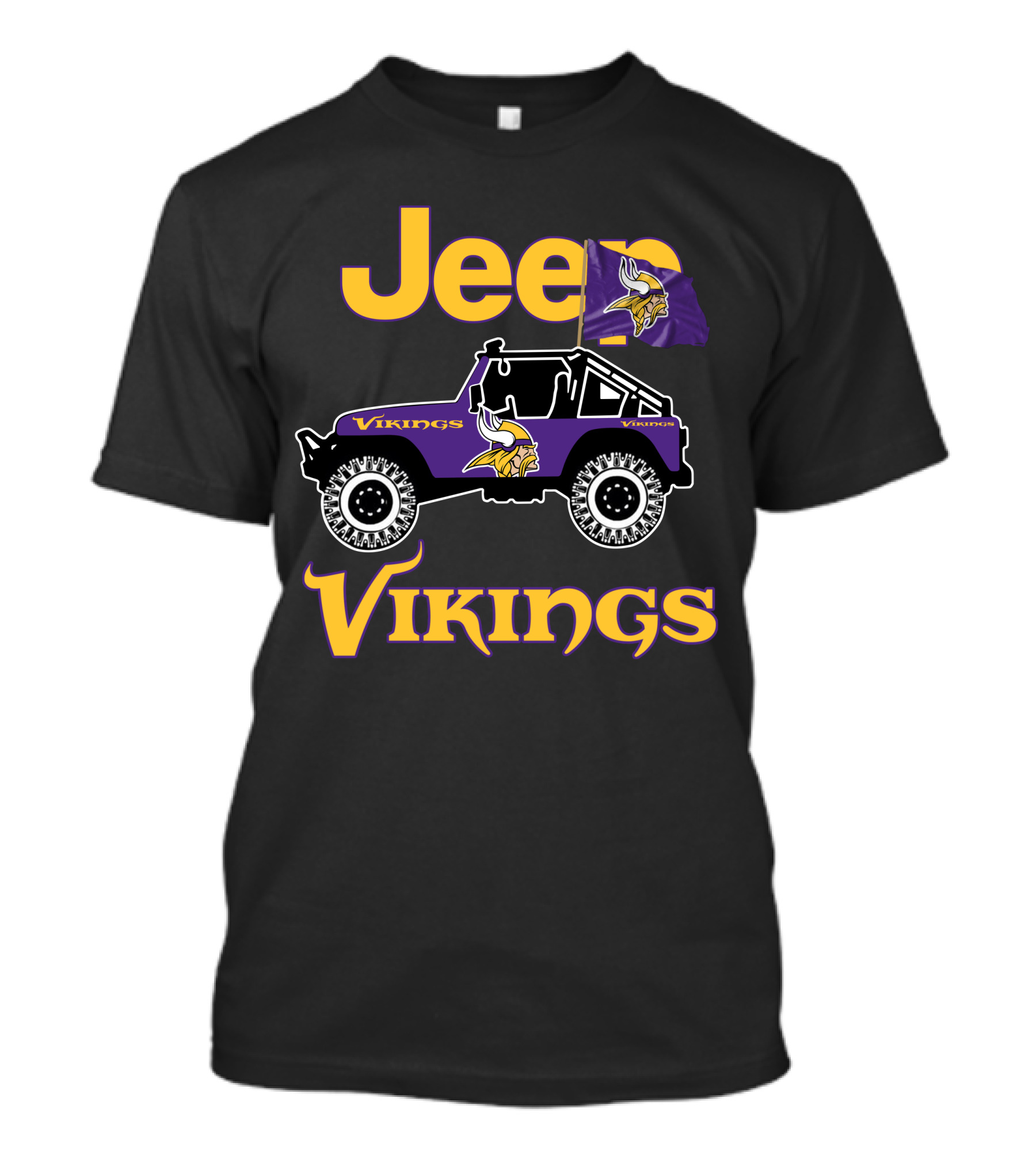 Jeep Minnesota Vikings Flag Vehicle T-Shirt