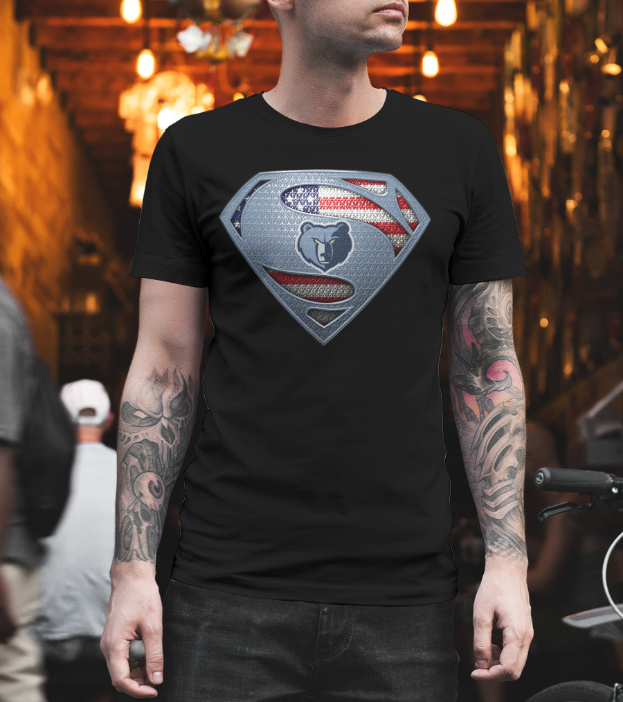 Memphis Grizzlies American Flag Superman T-Shirt
