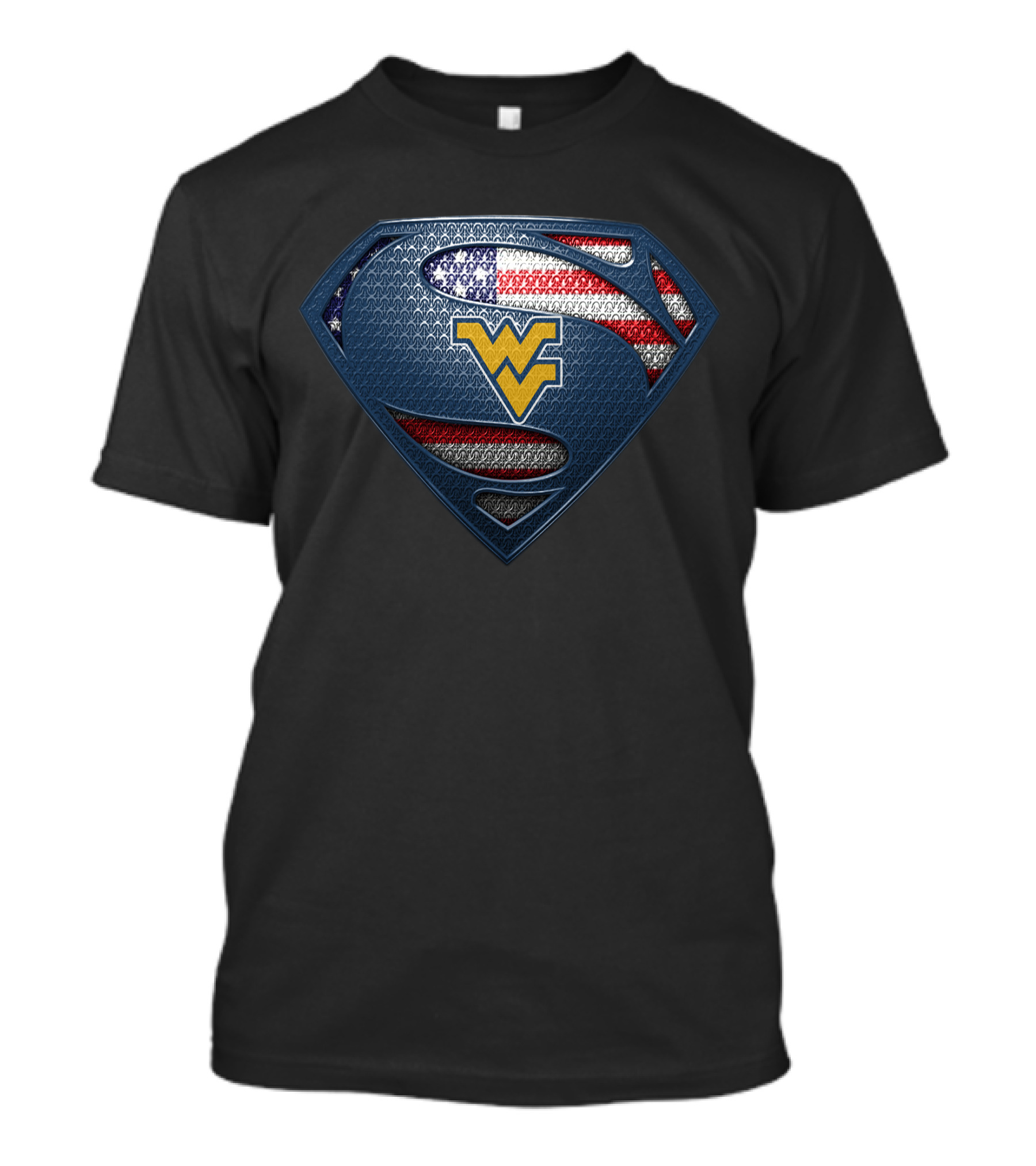 West Virginia Mountaineers Superman American Flag T-Shirt