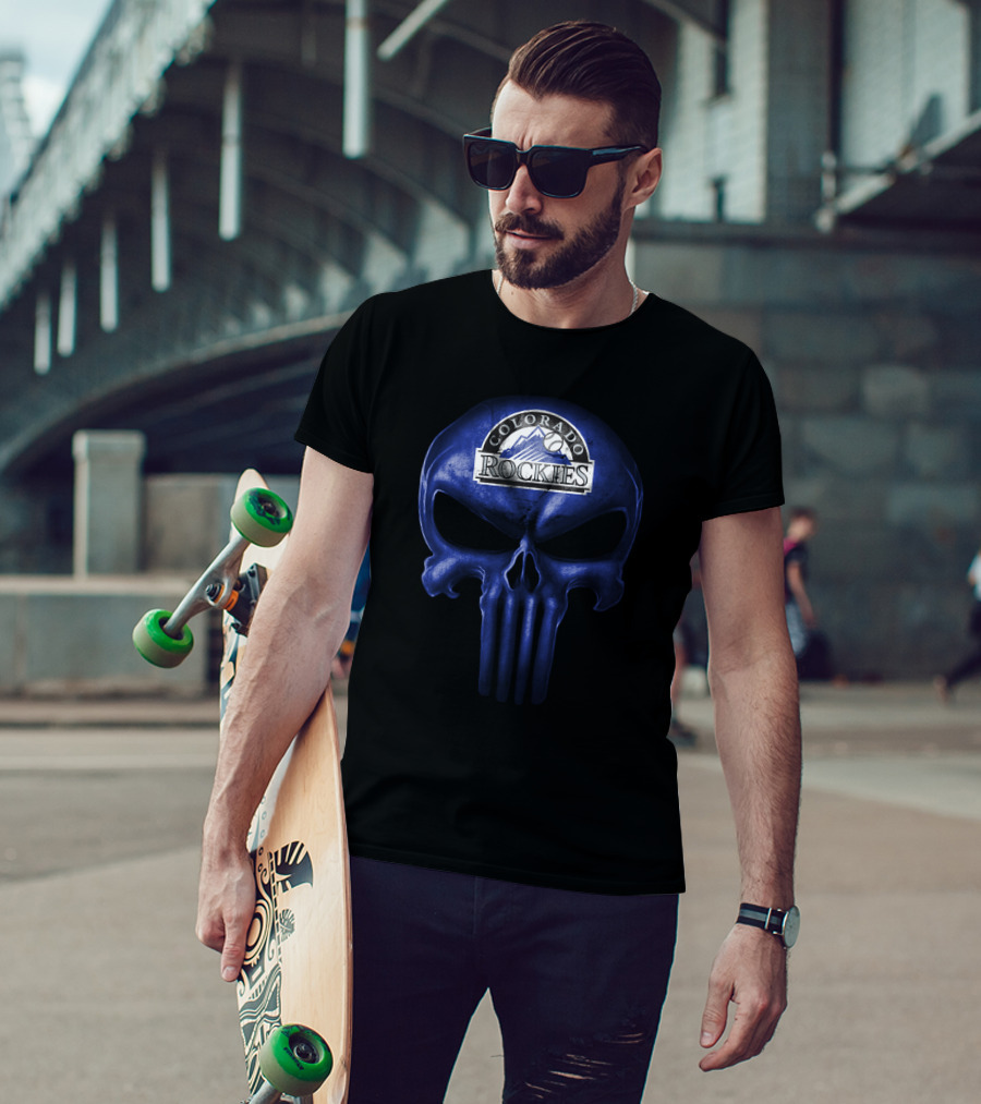 Colorado Rockies Skull Baseball T-Shirt