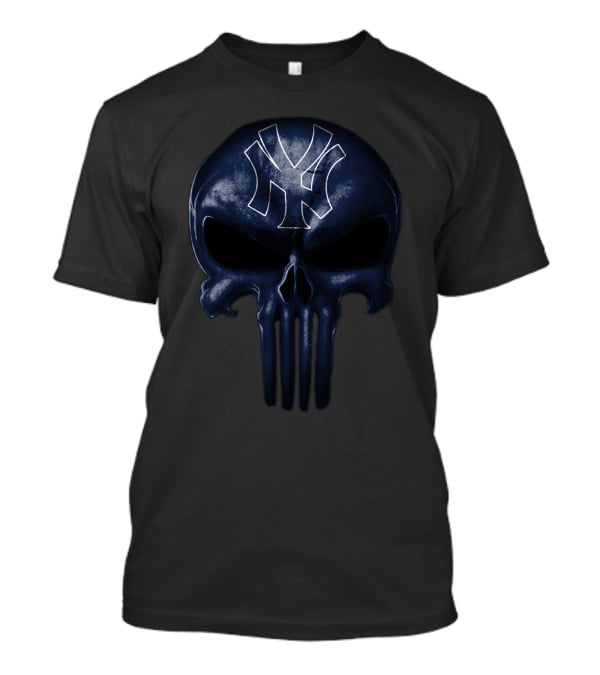 New York Yankees Skull Inspired Dark Blue T-Shirt