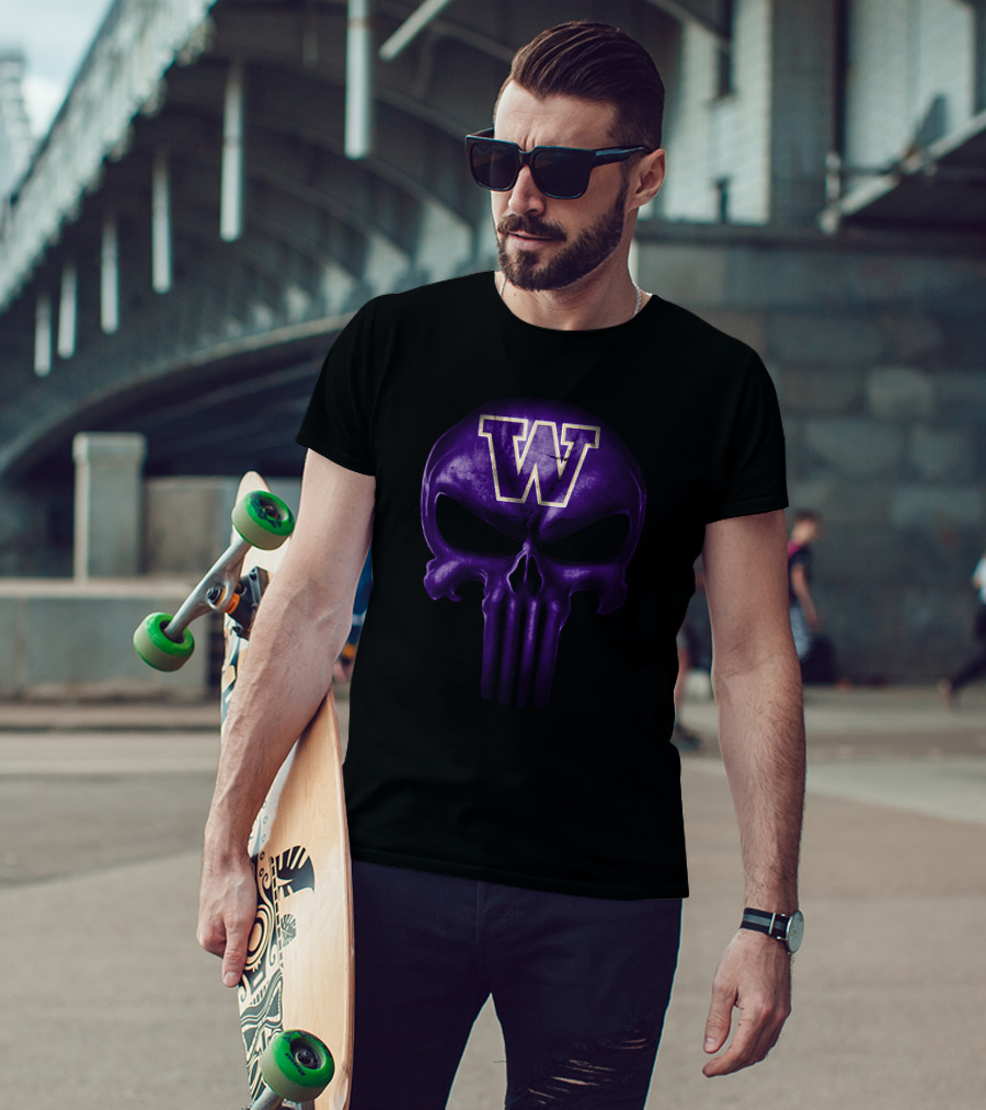 Washington Huskies Skull W T-Shirt