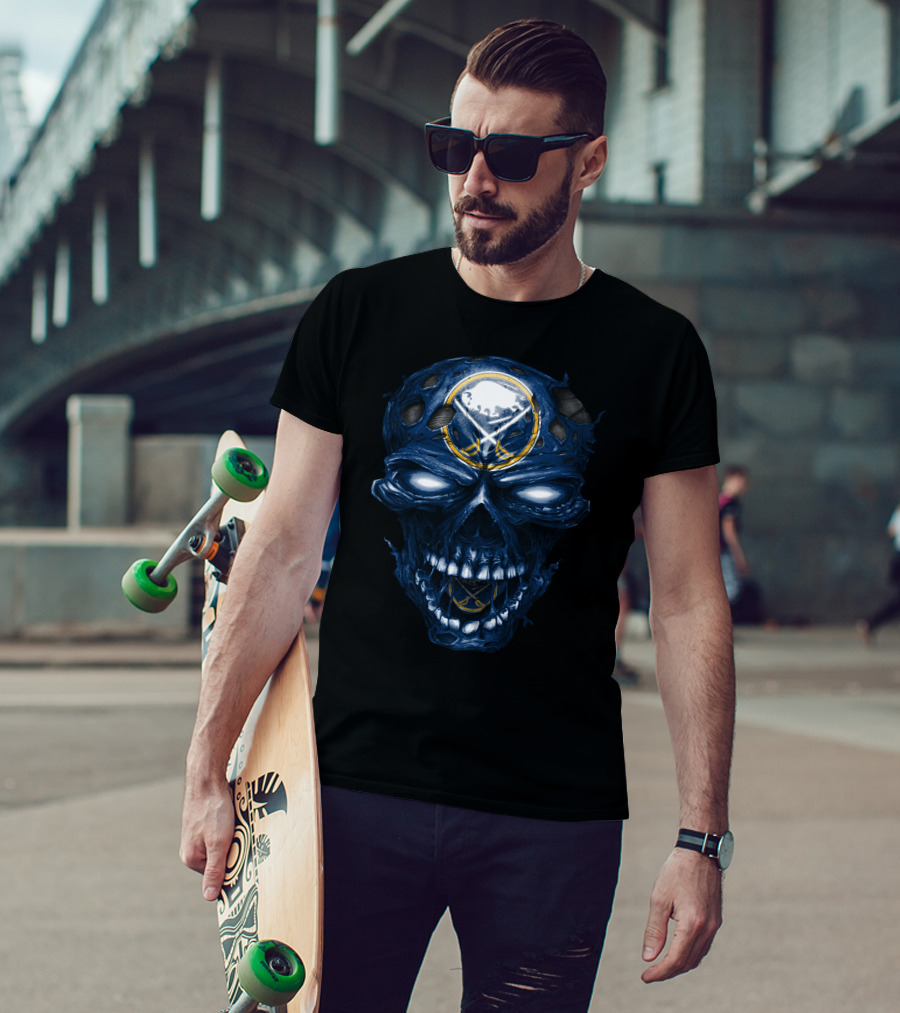 Buffalo Sabres Skull Dark Grim T-Shirt