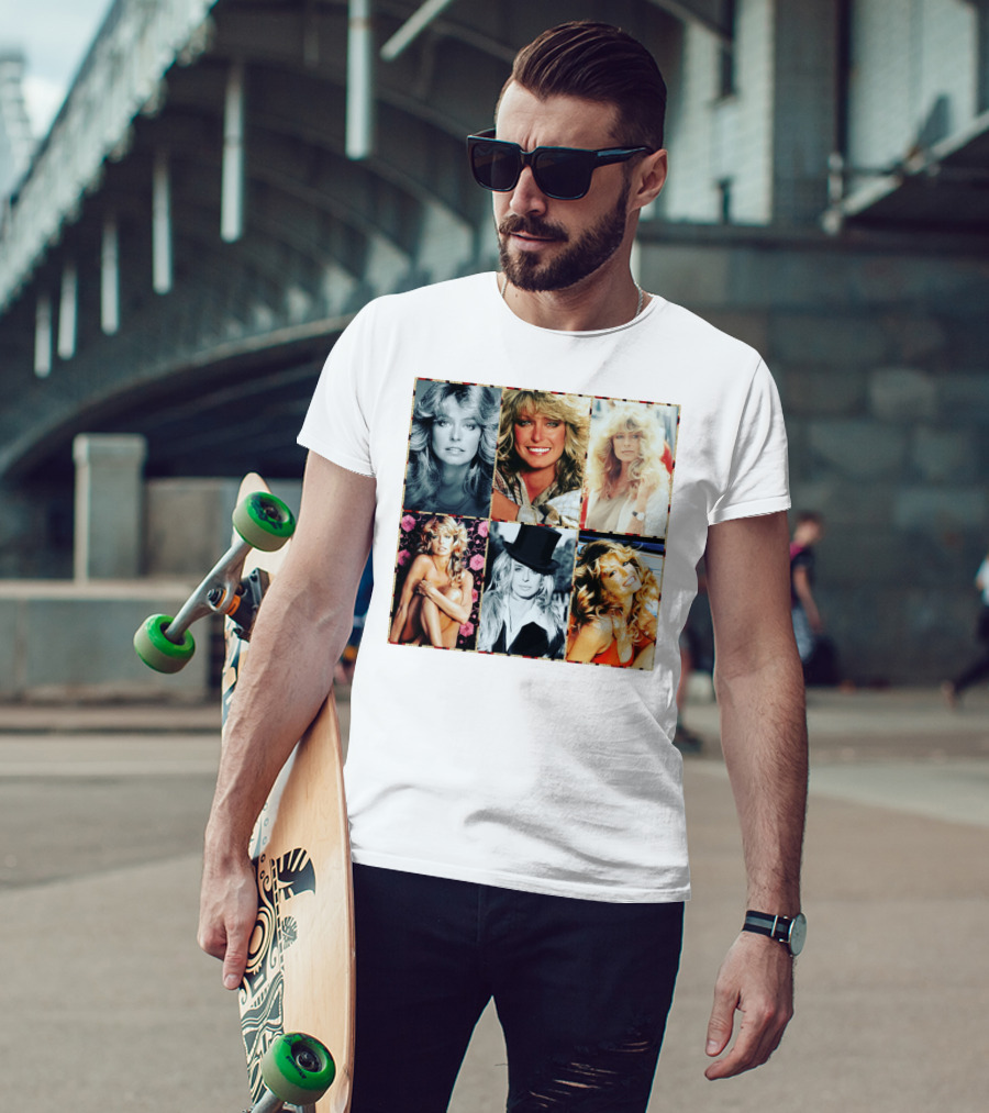 Farrah Fawcett Iconic Photo Collage T-Shirt