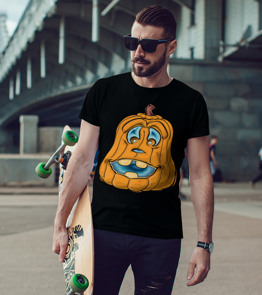 Funny Pumpkin Face With Goofy Expression T-Shirt