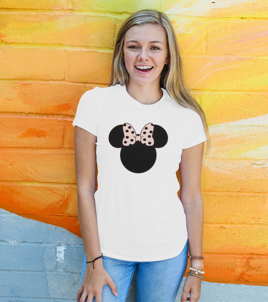 Minnie Mouse Polka Dot Bow Disney Women's Kid's T-Shirt