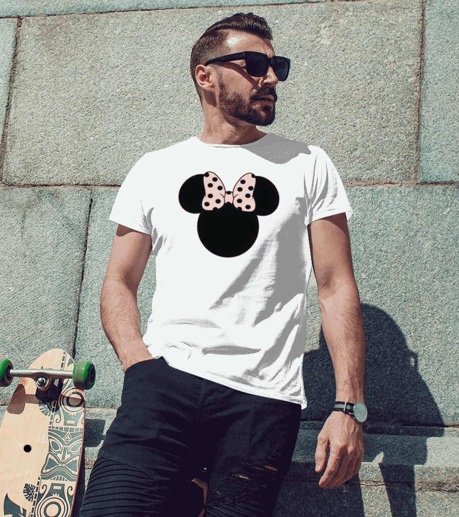 Minnie Mouse Polka Dot Bow Disney Women's Kid's T-Shirt