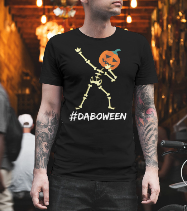 DABOWEEN Dabbing Halloween Pumpkin Skeleton Trick or Treat T-Shirt DABOWEEN Dabbing Halloween Pumpkin Skeleton Trick or Treat T-Shirt