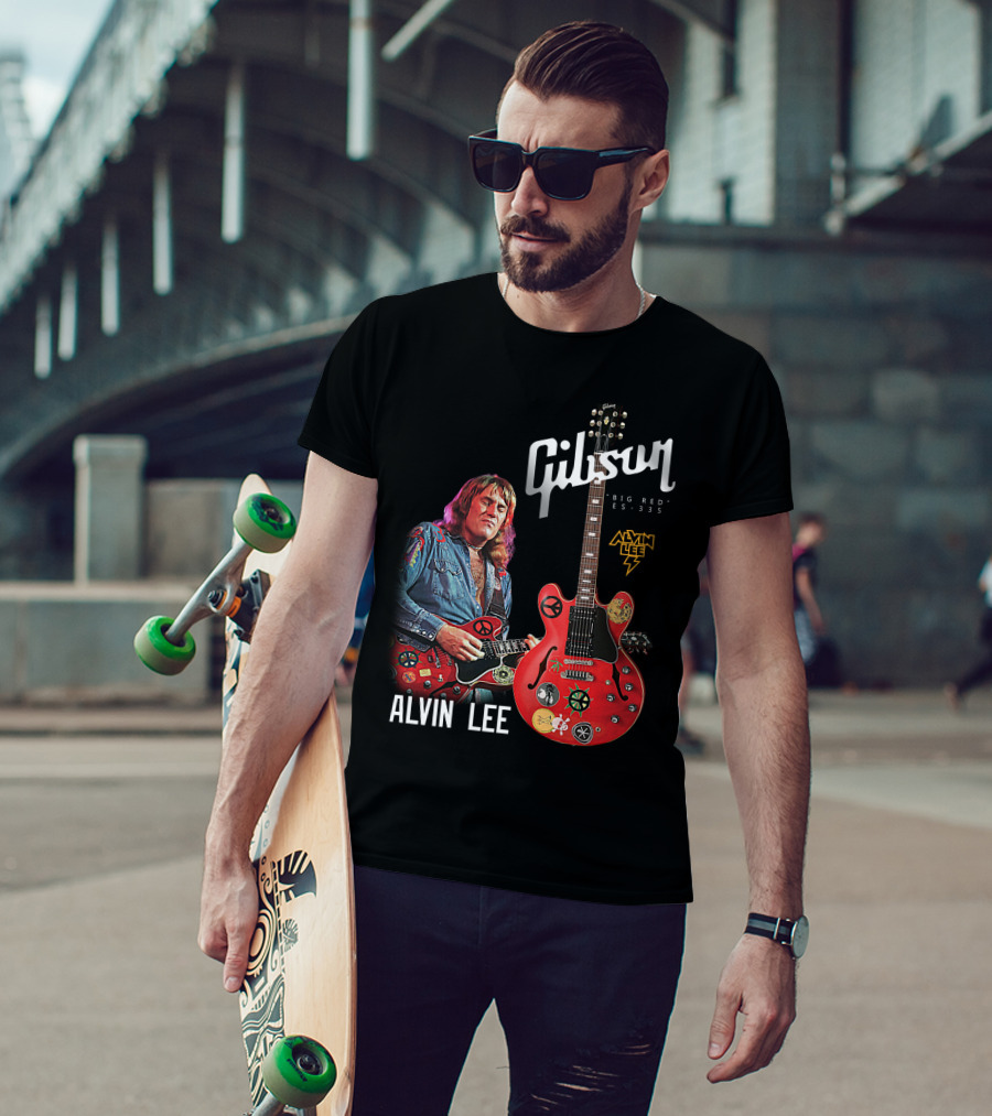 Gibson Big Red ES-335 Alvin Lee Guitar Iconic Rock Legend T-Shirt