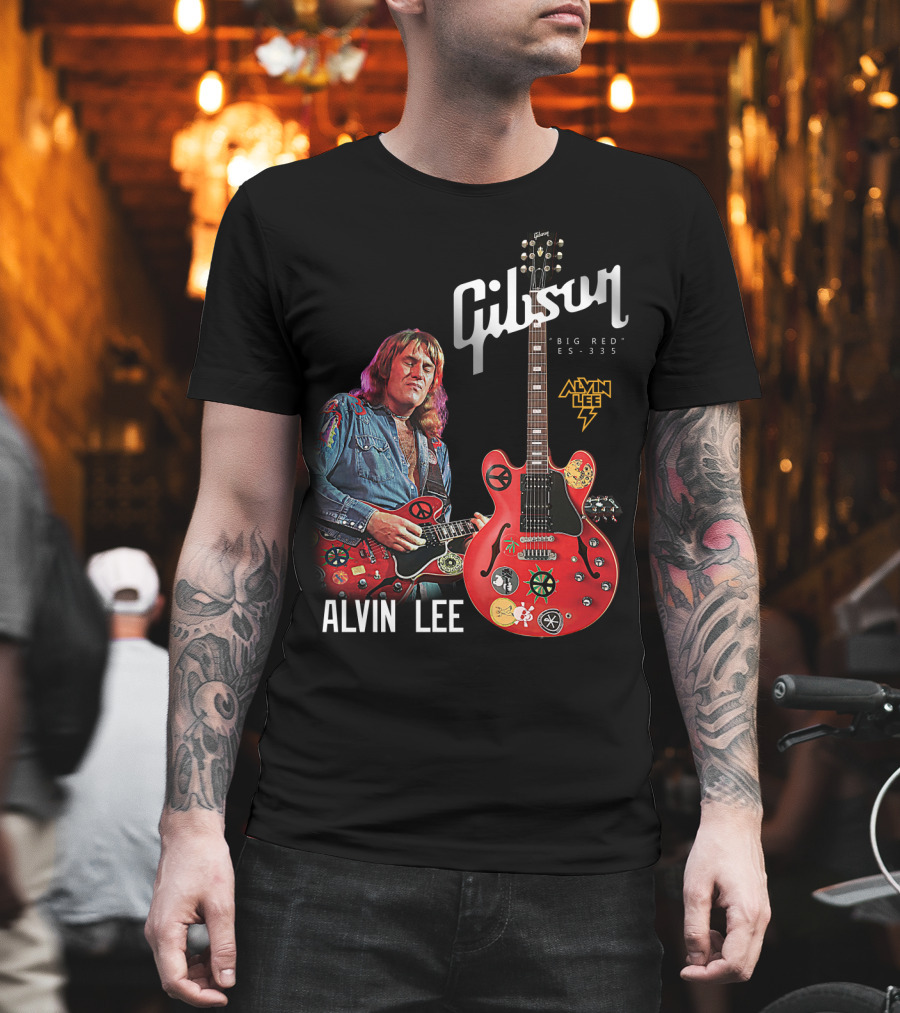 Gibson Big Red ES-335 Alvin Lee Guitar Iconic Rock Legend T-Shirt
