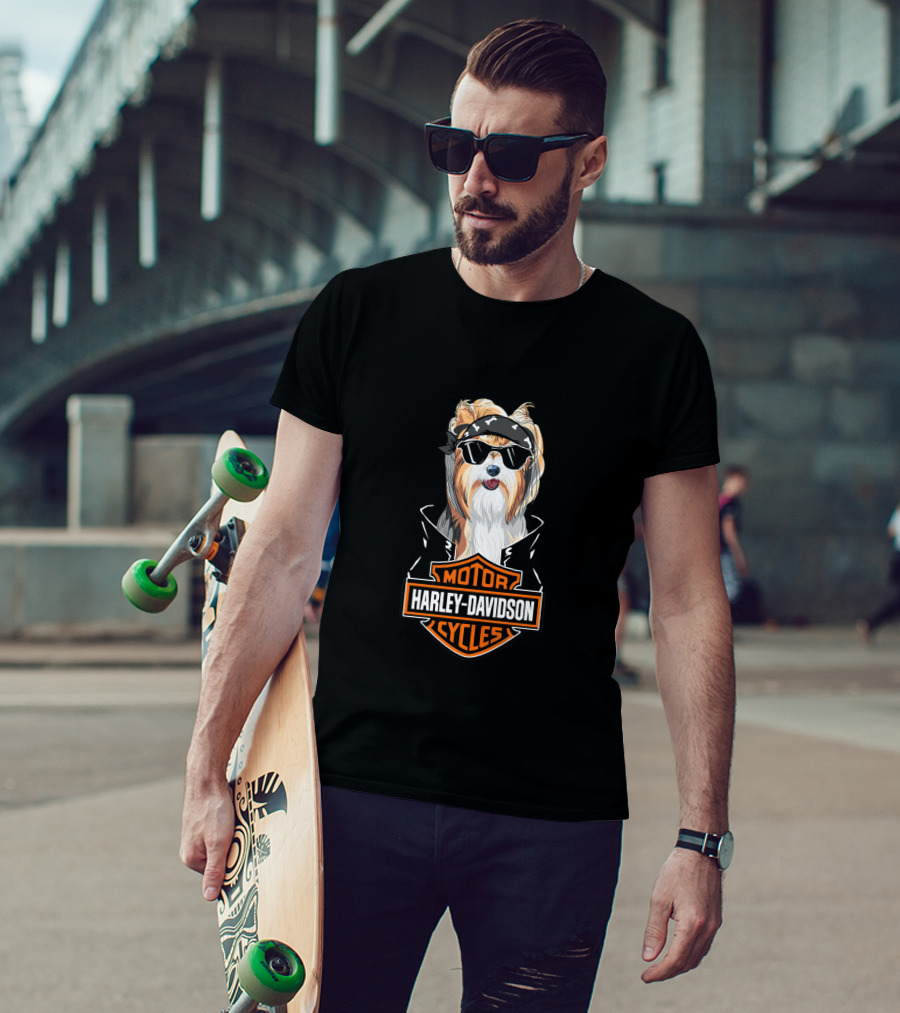 Harley Davidson Yorkshire Terrier Motorcycle Motocycles T-Shirt