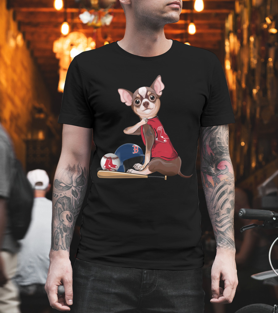 Boston Red Sox Chihuahua Baseball Gear T-Shirt