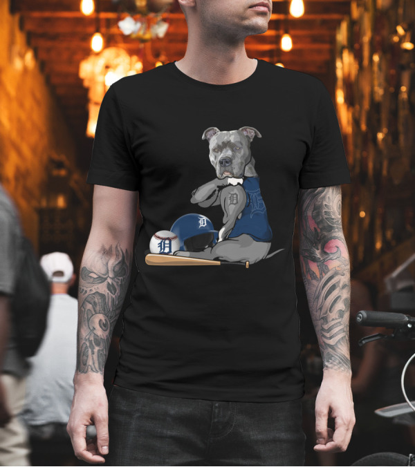 Detroit Tigers Pit Bull Baseball Team Spirit T-Shirt Detroit Tigers Pit Bull Baseball Team Spirit T-Shirt