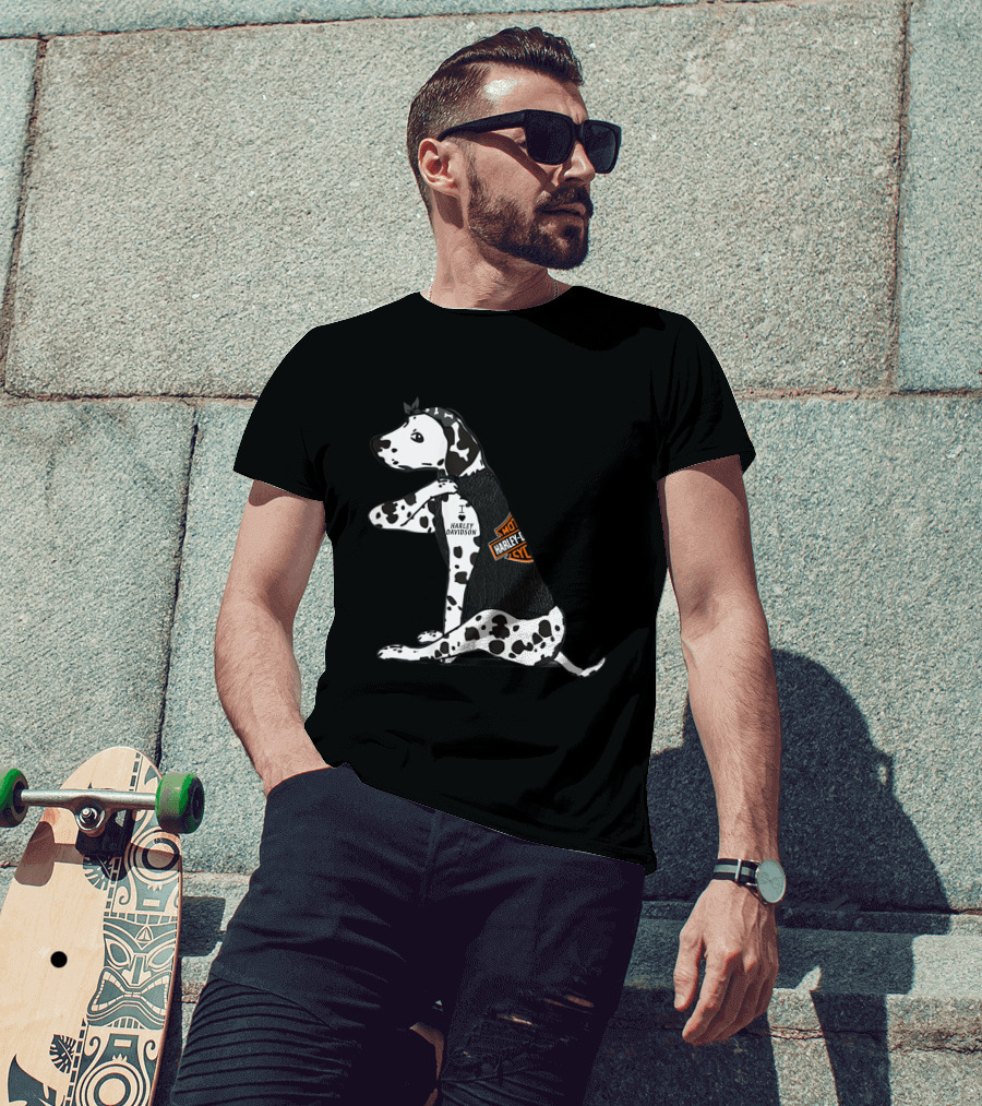 Harley Davidson Dalmatian I Heart Harley Davidson T-Shirt