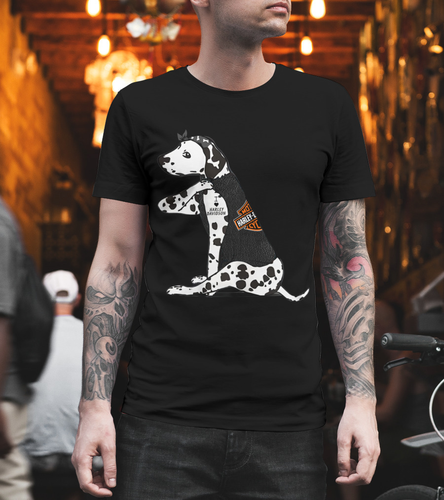 Harley Davidson Dalmatian I Heart Harley Davidson T-Shirt