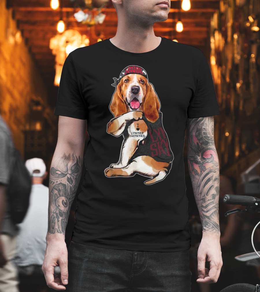 Lynyrd Skynyrd Basset Hound With Bandana T-Shirt