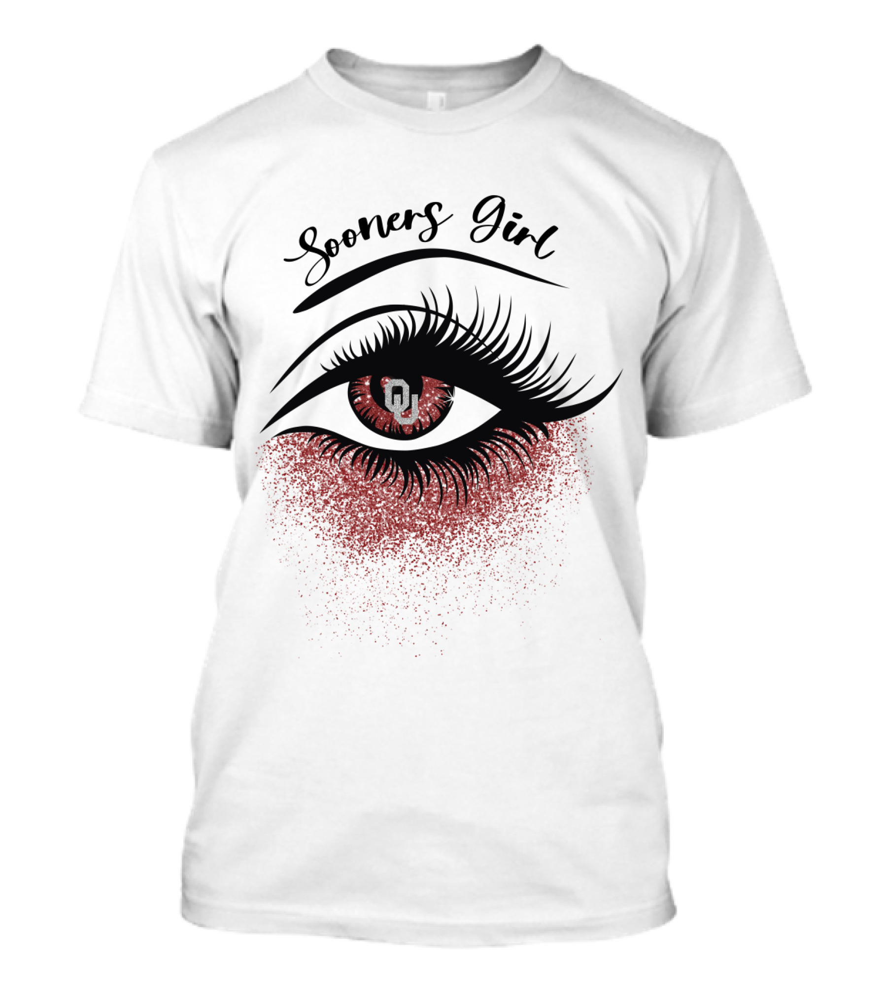 Sooners Girl Oklahoma Eyes With OU T-Shirt