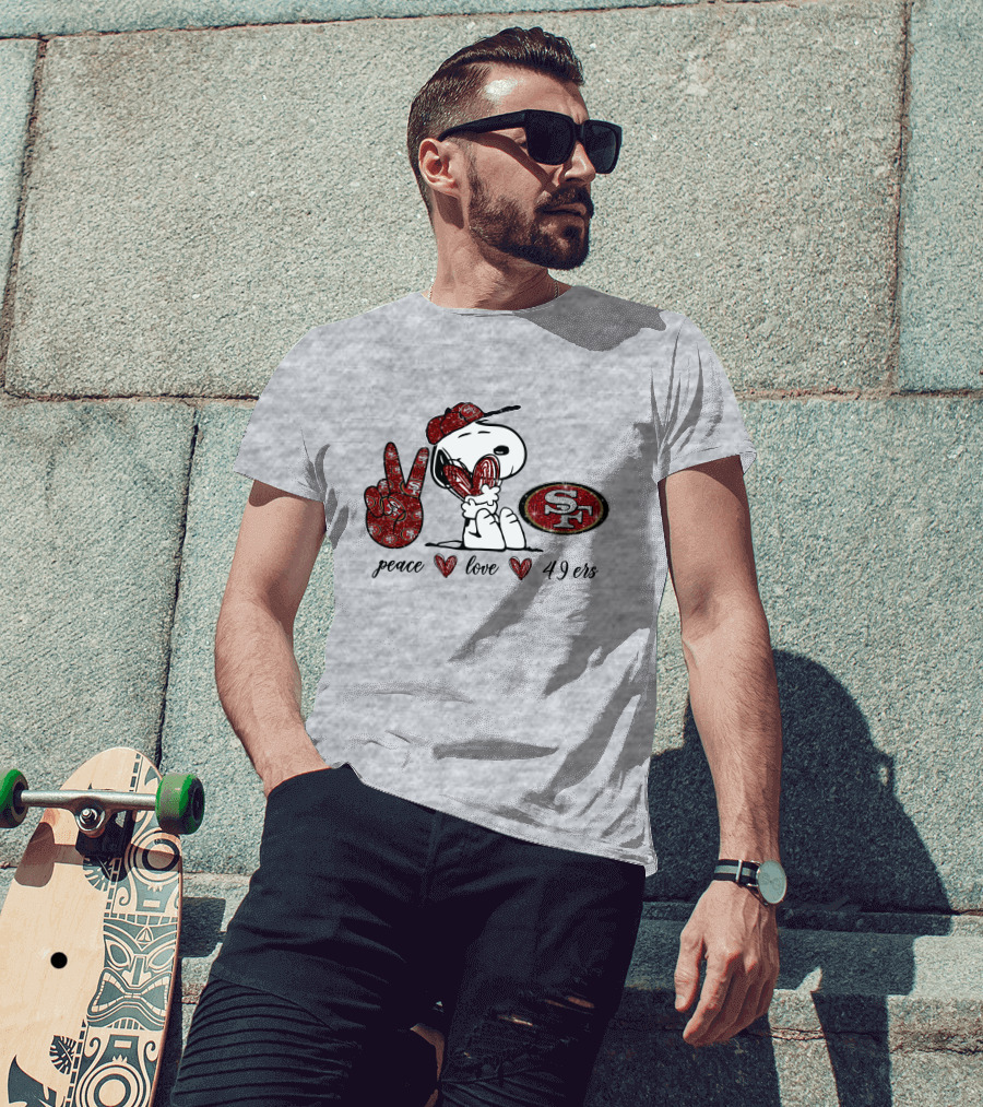 Peace Love San Francisco 49ers Snoopy SF T-Shirt