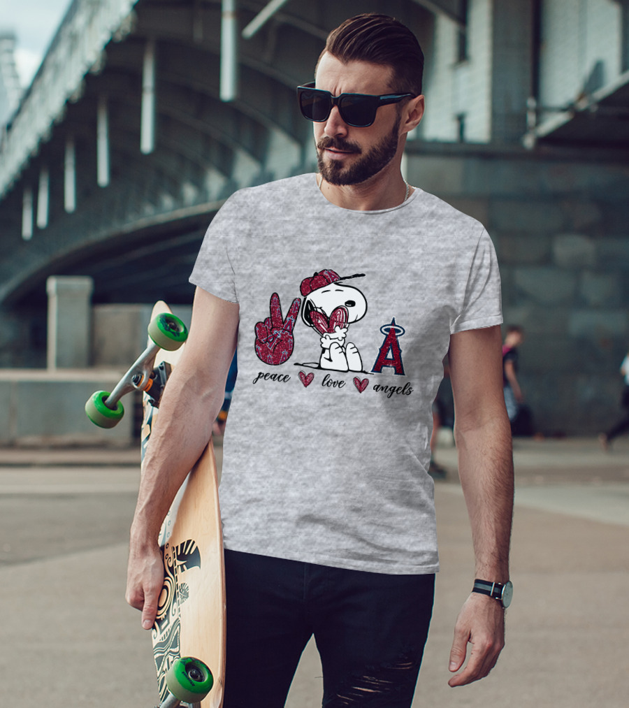 Peace Love Los Angeles Angels Snoopy T-Shirt
