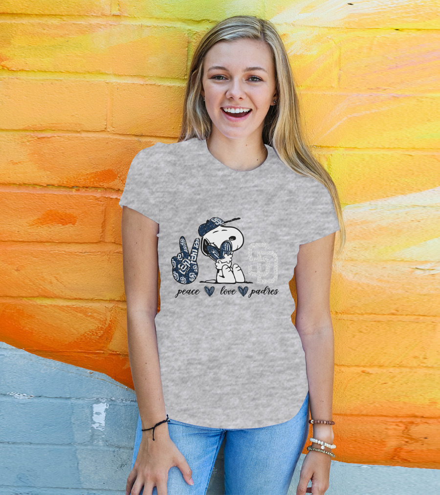 Peace Love San Diego Padres Snoopy SD T-Shirt