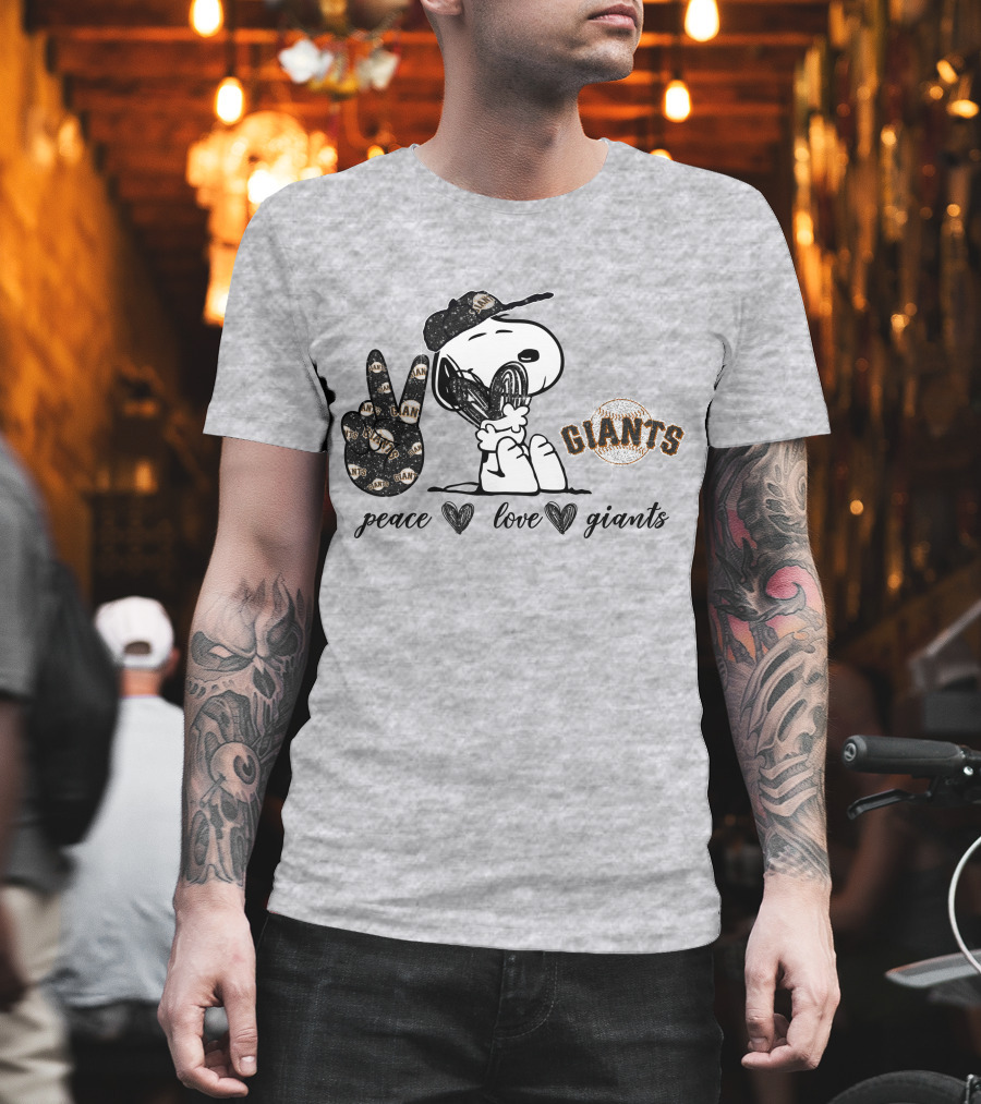 Peace Love San Francisco Giants Snoopy T-Shirt