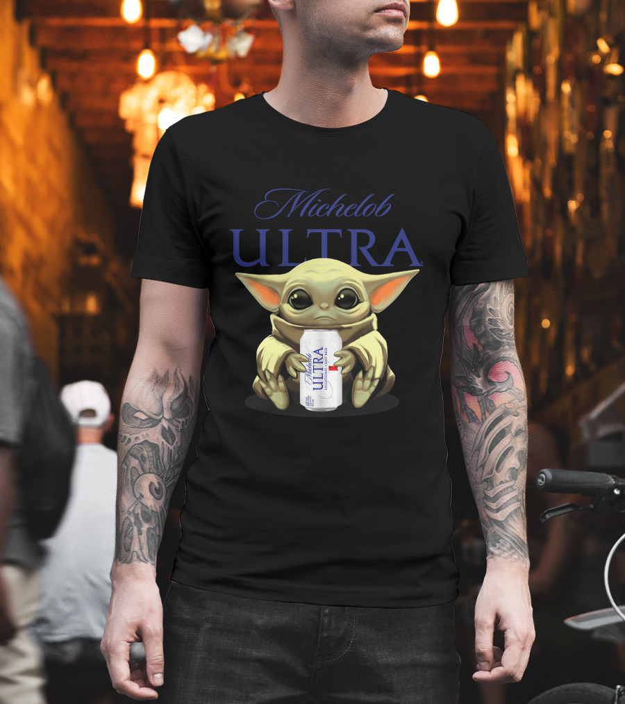 Michelob ULTRA Baby Yoda Holding Beer Can T-Shirt