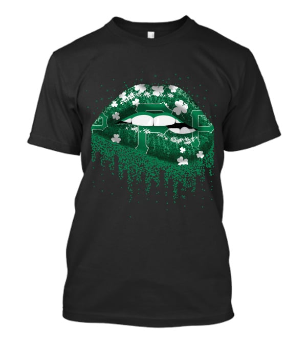 Pittsburgh Pirates Shamrock Glitter Lips St. Patrick's Day T-Shirt