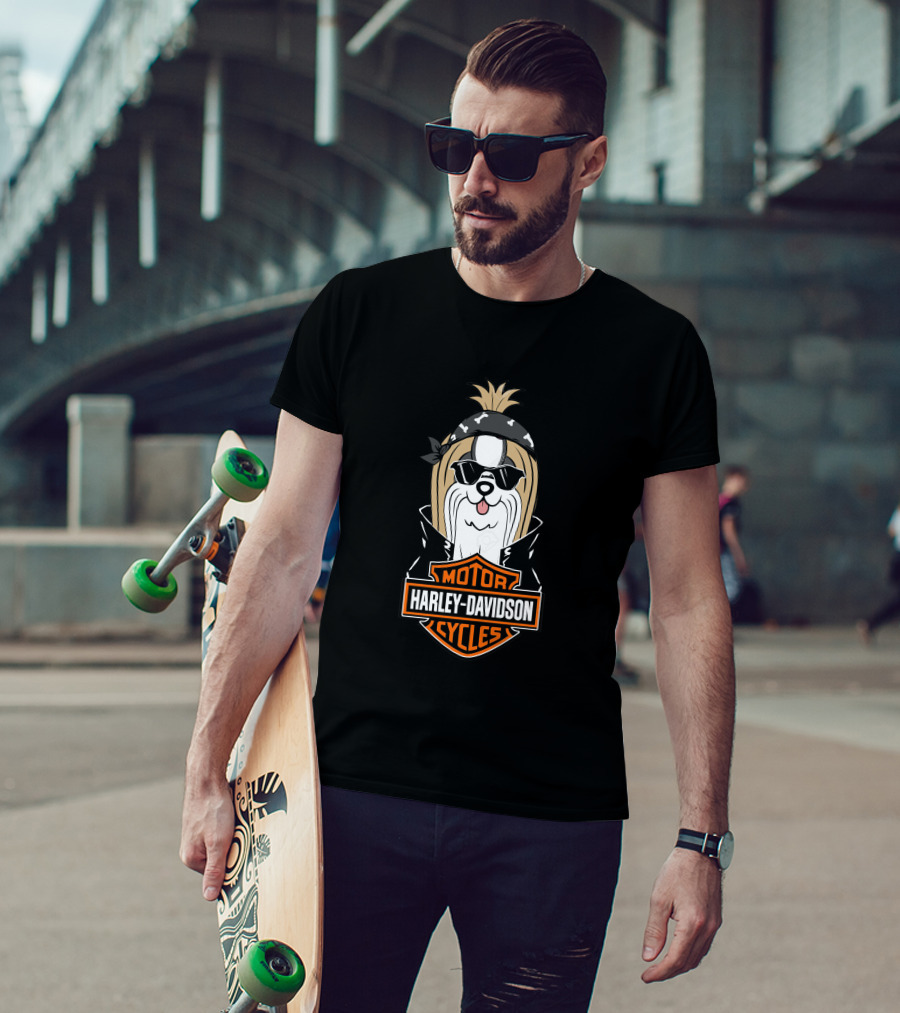 Harley Davidson Motor Cycles Shih Tzus T-Shirt