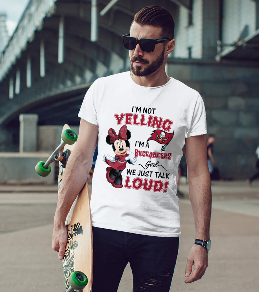 Tampa Bay Buccaneers Minnie Mouse Yelling Girl Loud  T-Shirt
