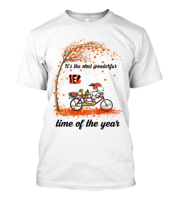 Cincinnati Bengals Snoopy It's The Most Wonderful Time Of The Year Autumn T-Shirt