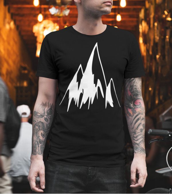 White Abstract Peaks T-Shirt White Abstract Peaks T-Shirt