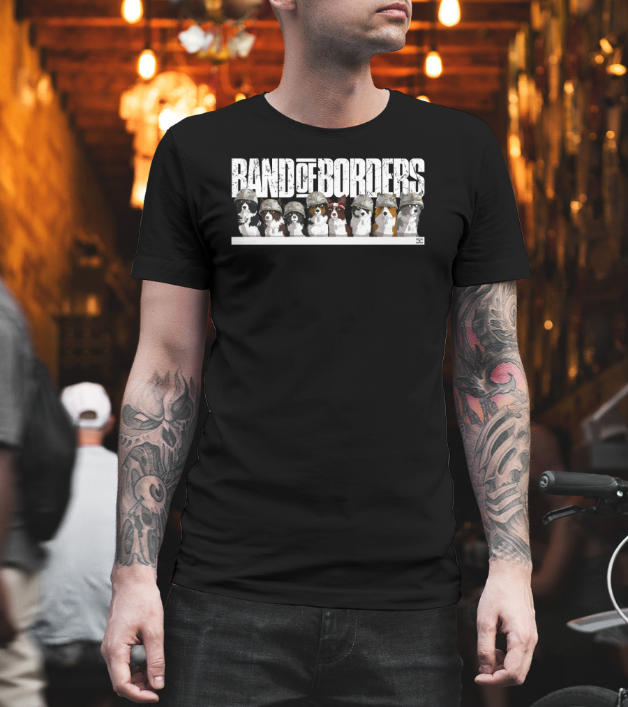 Band Of Borders Dogs In Military Helmets Wildlife Humor T-Shirt