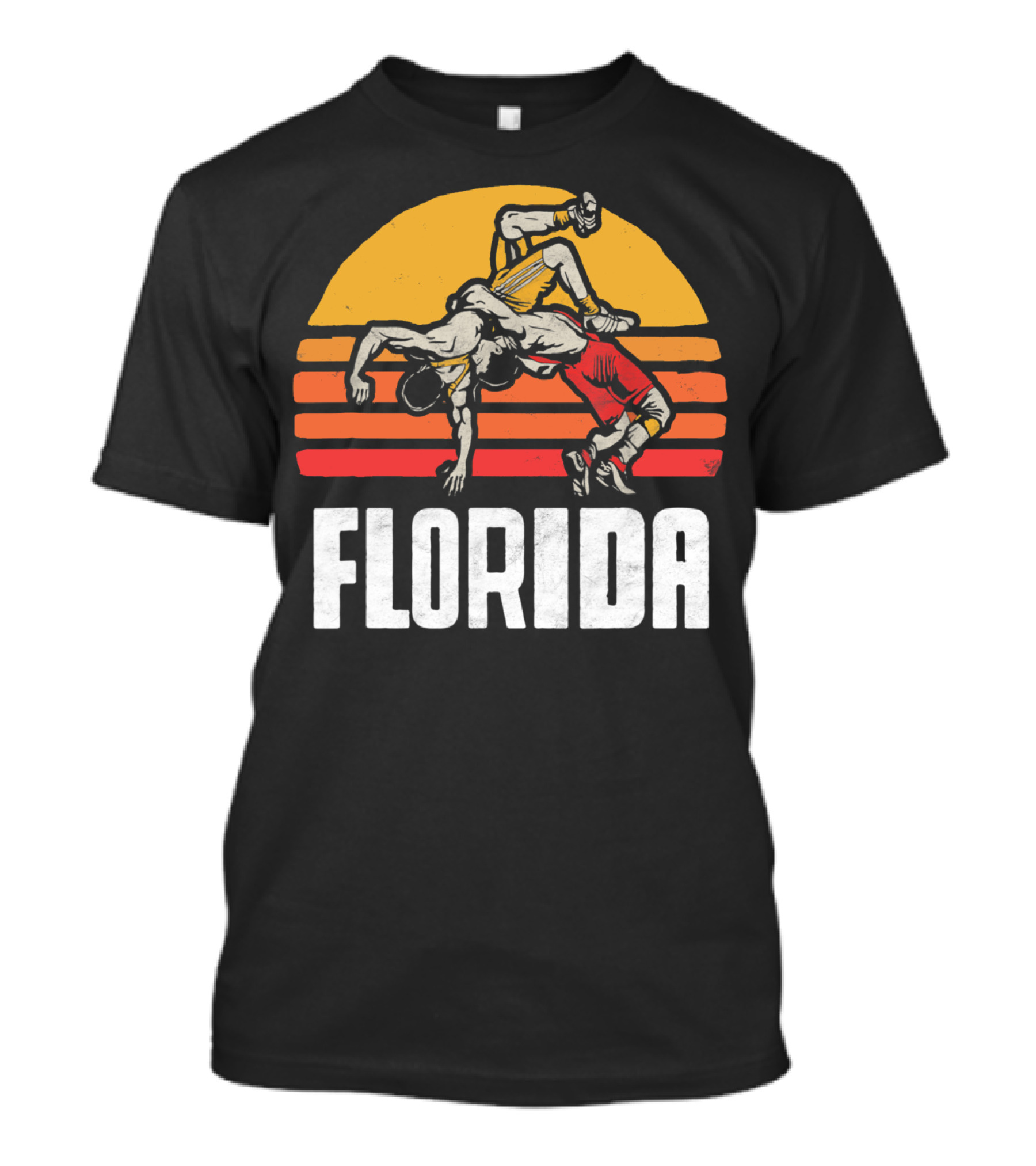 Florida Sunset Vintage Wrestling Wrestlers T-Shirt