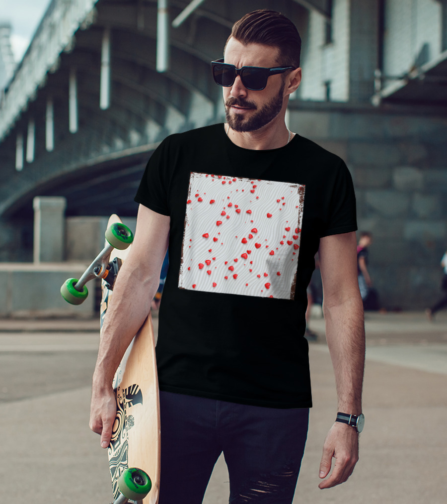 Red Flowing Hearts For Your Loved One Romantic Valentine's Day T-Shirt