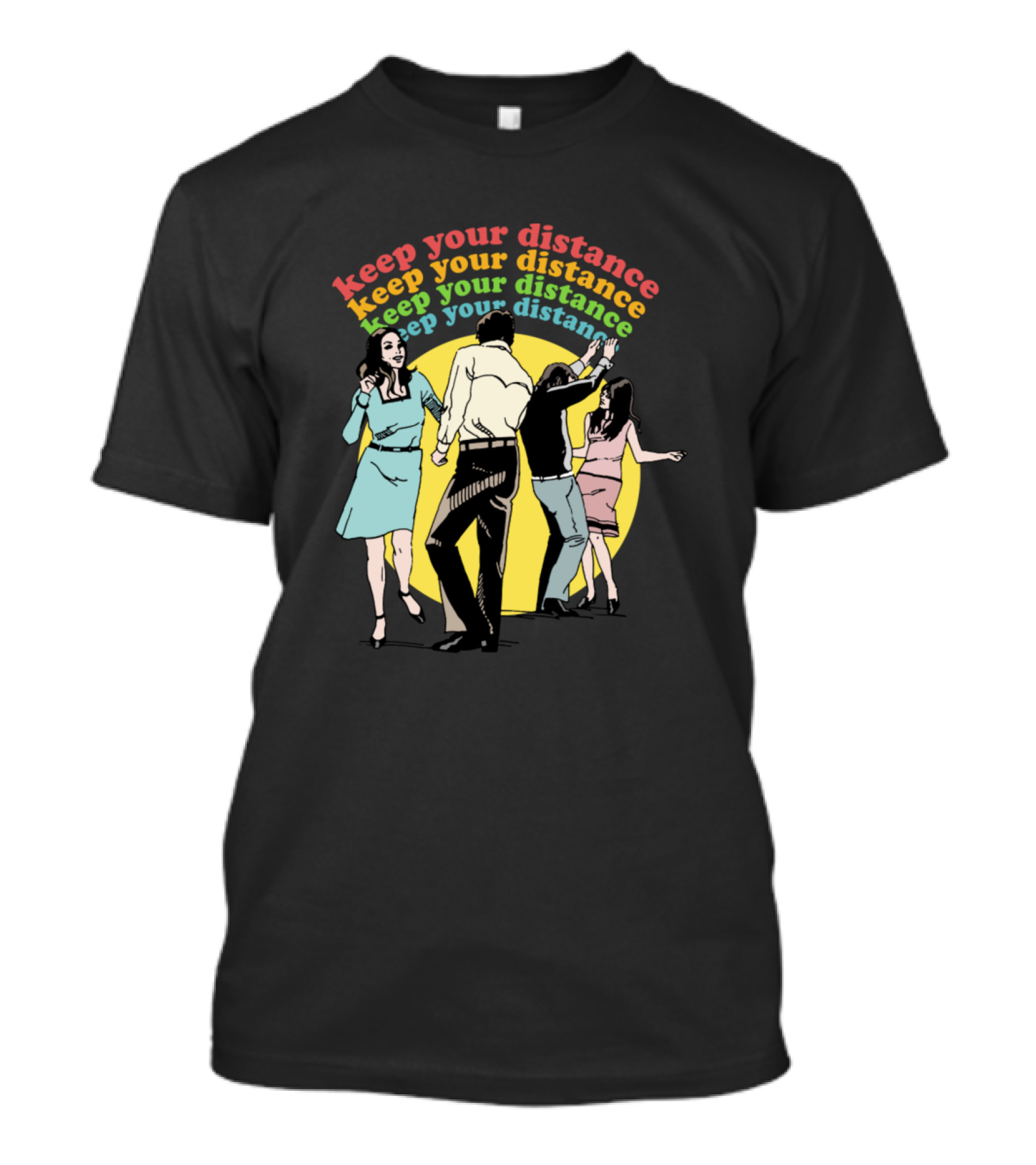 Keep Your Distance Retro Social Dance Party T-Shirt